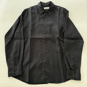 Uniqlo Black Linen Shirt, Size Medium